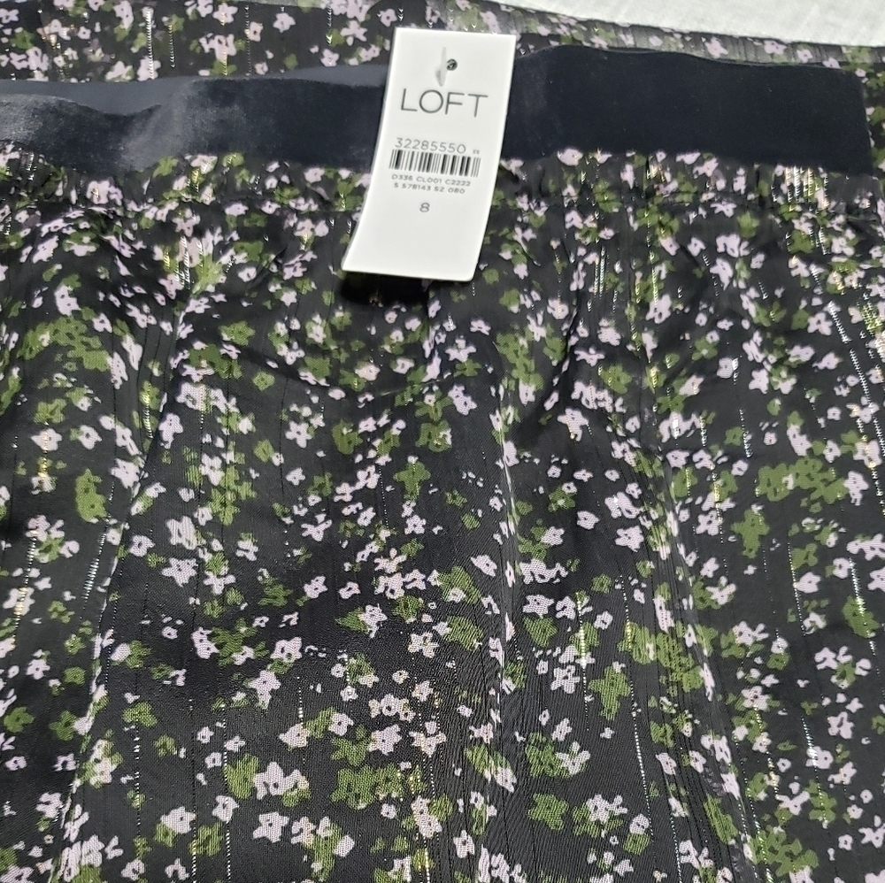 Nwt LOFT FLORAL PULL ON MIDI SKIRT, SIZE 8 - Picture 3 of 16